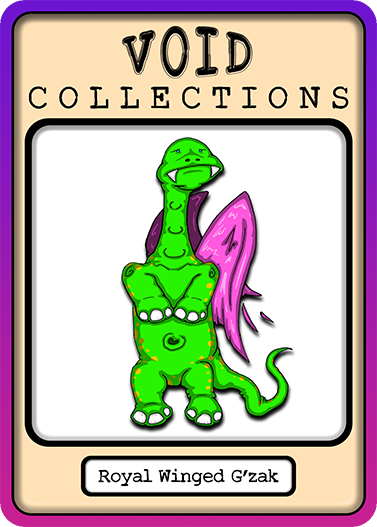 A picture of the Royal Winged G'zak card with its standard border.