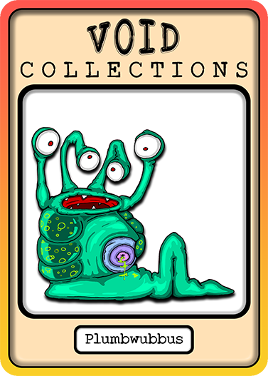 A picture of the Plumbwubbus card with its standard border.