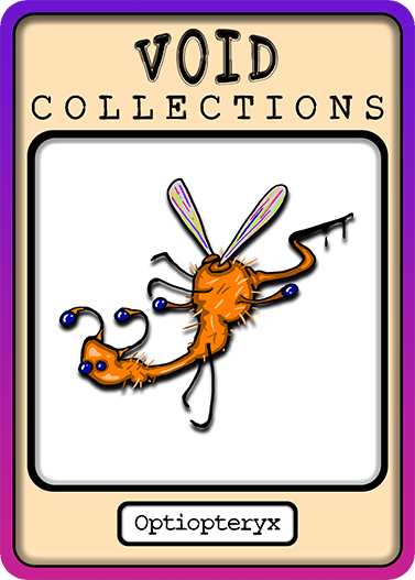 A picture of the Optiopteryx card with its standard border.