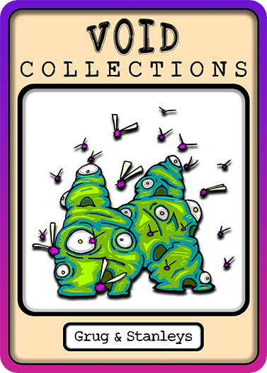 A picture of the Grug & Stanleys card with its standard border.